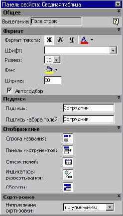 Панель свойств
